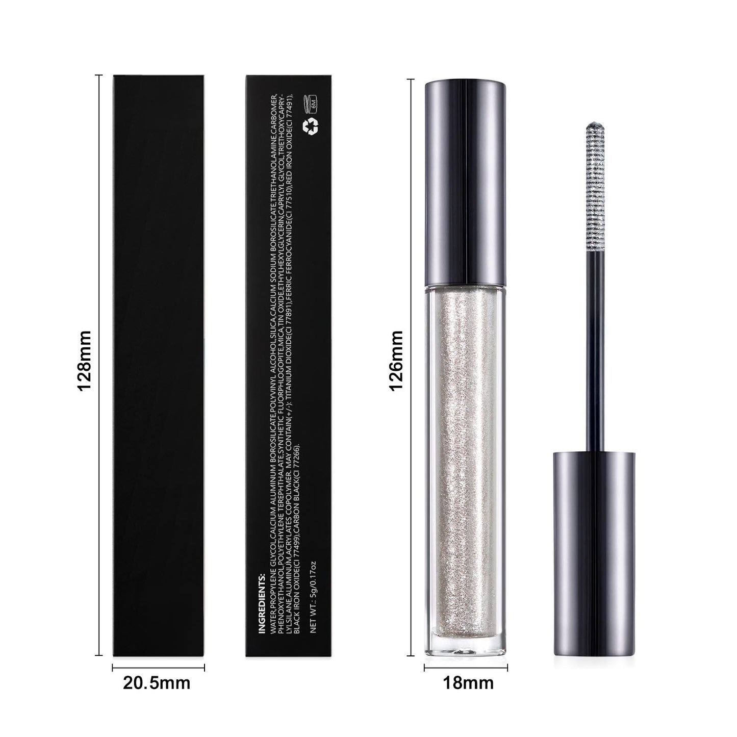 14-Color Chameleon Mascara Lengthening Waterproof Shimmer Long-Lasting
