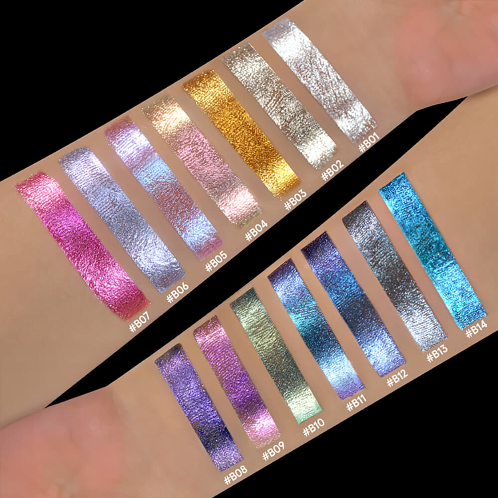 14-Color Chameleon Mascara Lengthening Waterproof Shimmer Long-Lasting