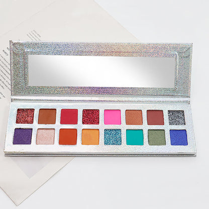 16 color eyeshadow palette pearl glitter shiny electroplating palette