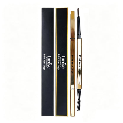 5 Color Eyebrow Pencil With Brush Waterproof Triangular Rotating Gold Tube
