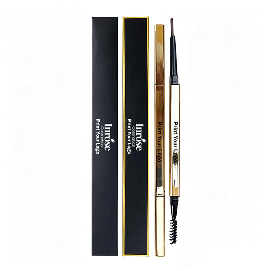 5 Color Eyebrow Pencil With Brush Waterproof Triangular Rotating Gold Tube