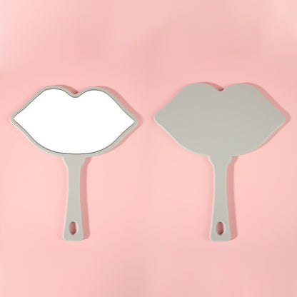 7 Color Lip Shape Makeup Mirror Handheld Portable Handle Mirror 18*21.5cm