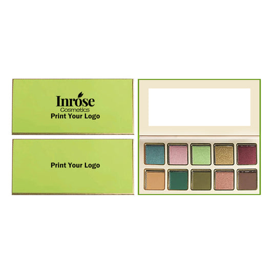 10 color green eyeshadow palette waterproof high pigmented long lasting