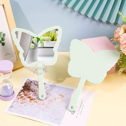 4 color butterfly-shaped handheld makeup mirror portable HD small mirror 20*14cm