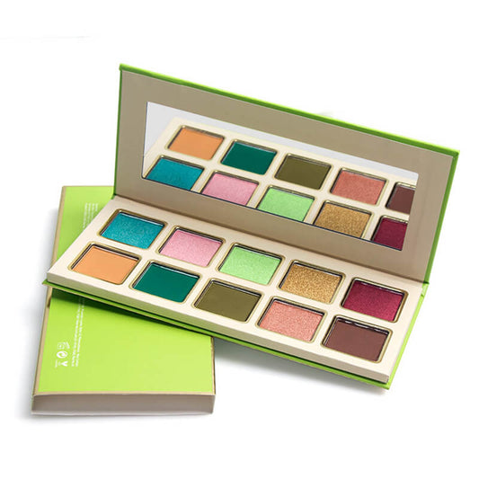 10 color eyeshadow palette green high pigmented long lasting
