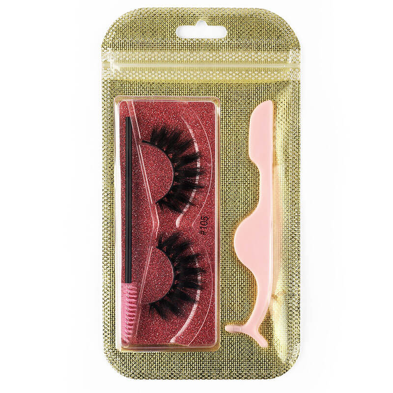 3D false eyelashes curl lashes with tweezers eyelash brush set
