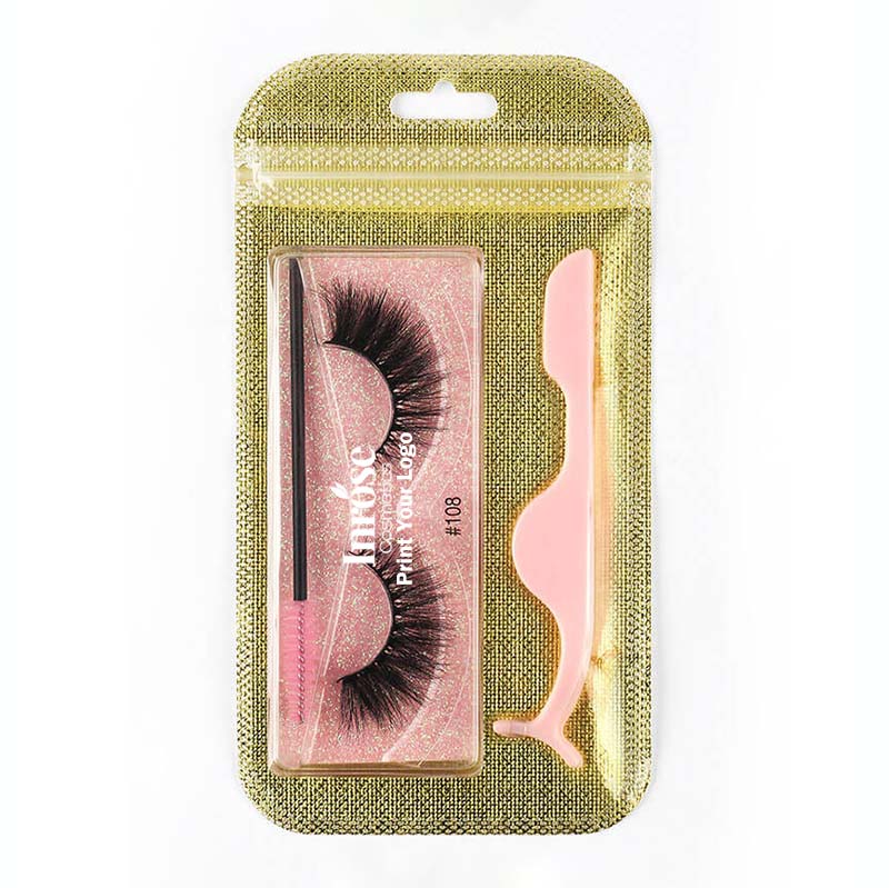 3D false eyelashes curl lashes with tweezers eyelash brush set