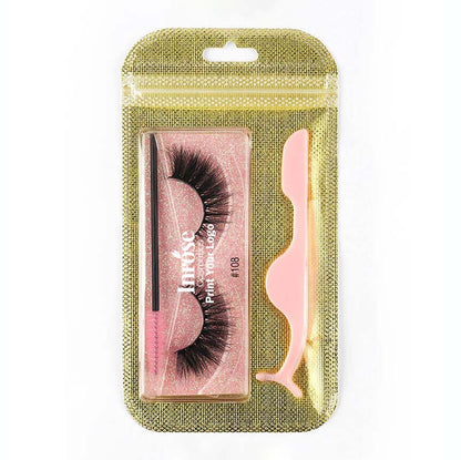 3D false eyelashes curl lashes with tweezers eyelash brush set