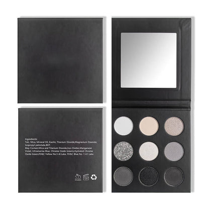 9 color matte eyeshadow palette smoky black high pigmented