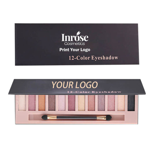 12 color eyeshadow palette matte shimmer non-smudge with brush