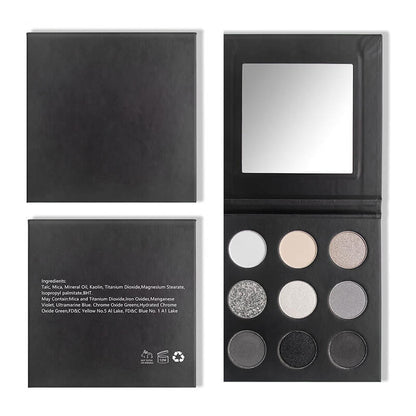 9 color matte eyeshadow palette smoky black high pigmented