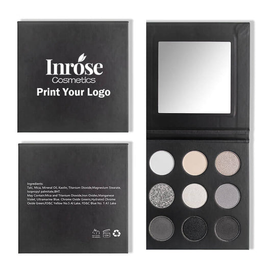 9 color matte eyeshadow palette smoky black high pigmented