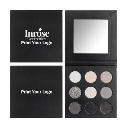 9 color black eyeshadow palette smoky makeup high pigmented vegan