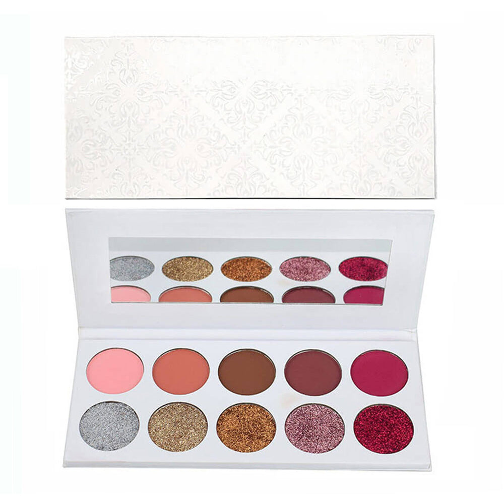 10 color eyeshadow palette matte glitter high pigmented vegan