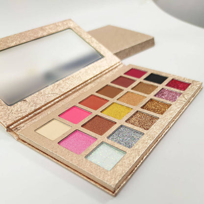 18 color gold eyeshadow palette matte waterproof long lasting