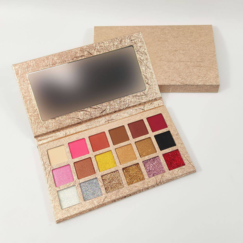18 color gold eyeshadow palette matte waterproof long lasting