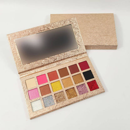 18 color gold eyeshadow palette matte waterproof long lasting