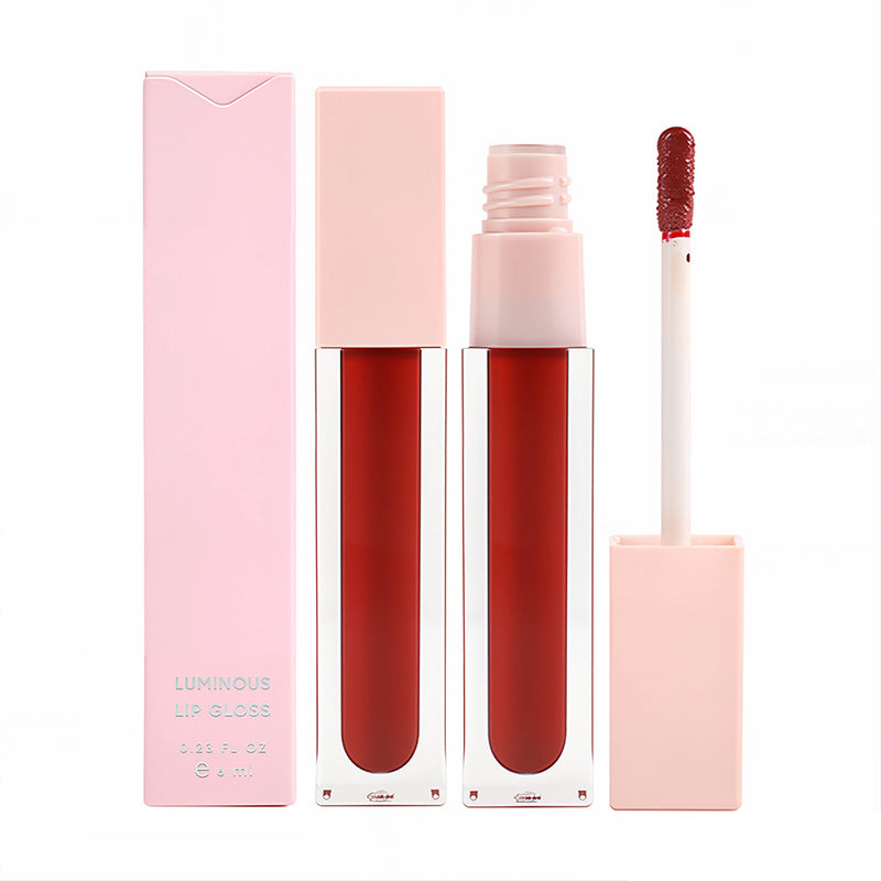 24 Color Nude Lip Gloss High Pigment Not Dry Long Lasting Pink Tube