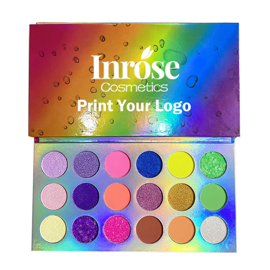 18 color eyeshadow palette luminous rainbow colorful waterproof