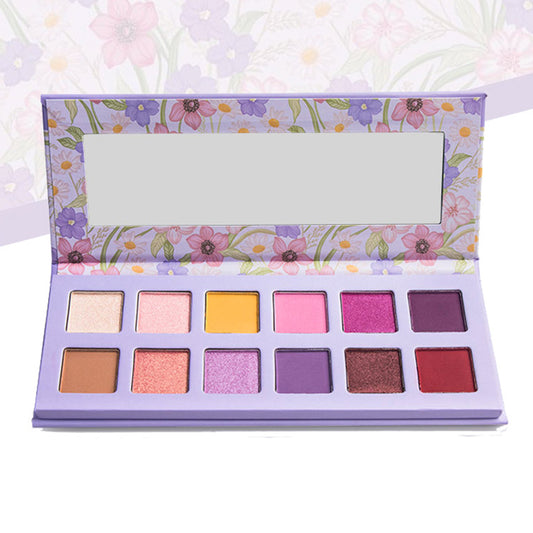 12 Color Purple Eyeshadow Palette High Pigmented Waterproof Private Label