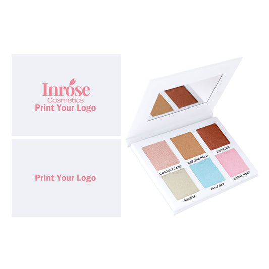6 Color DIY Highlighter & Blush & Contour Palette Waterproof High Pigmented
