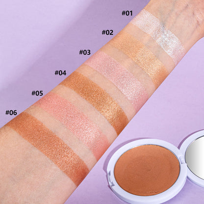 6-Color Pearlescent Highlighter Flawless Brightener Silky-Smooth Long Lasting