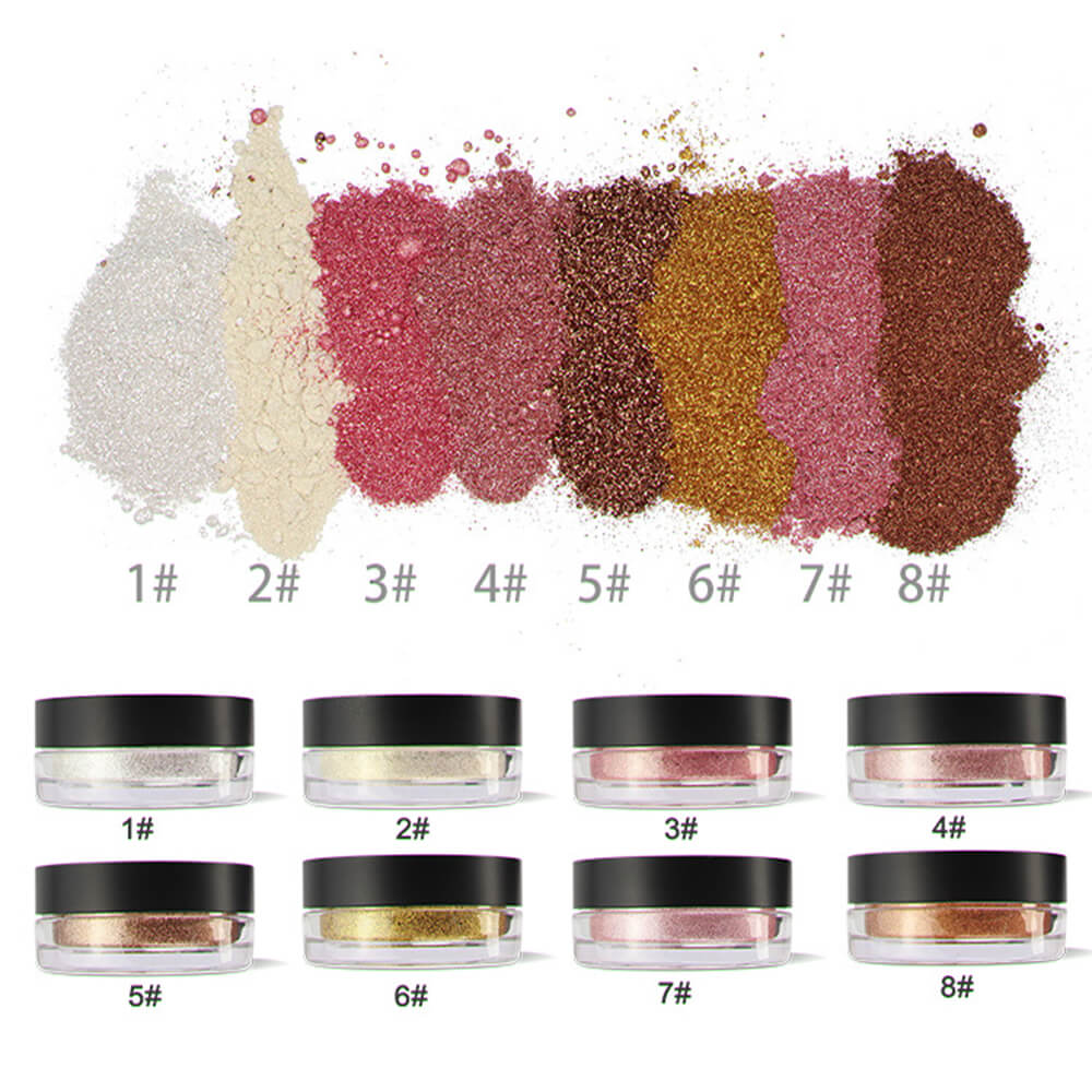 8 Color Highlighter Loose Powder Brighten High Pigmented Private Label