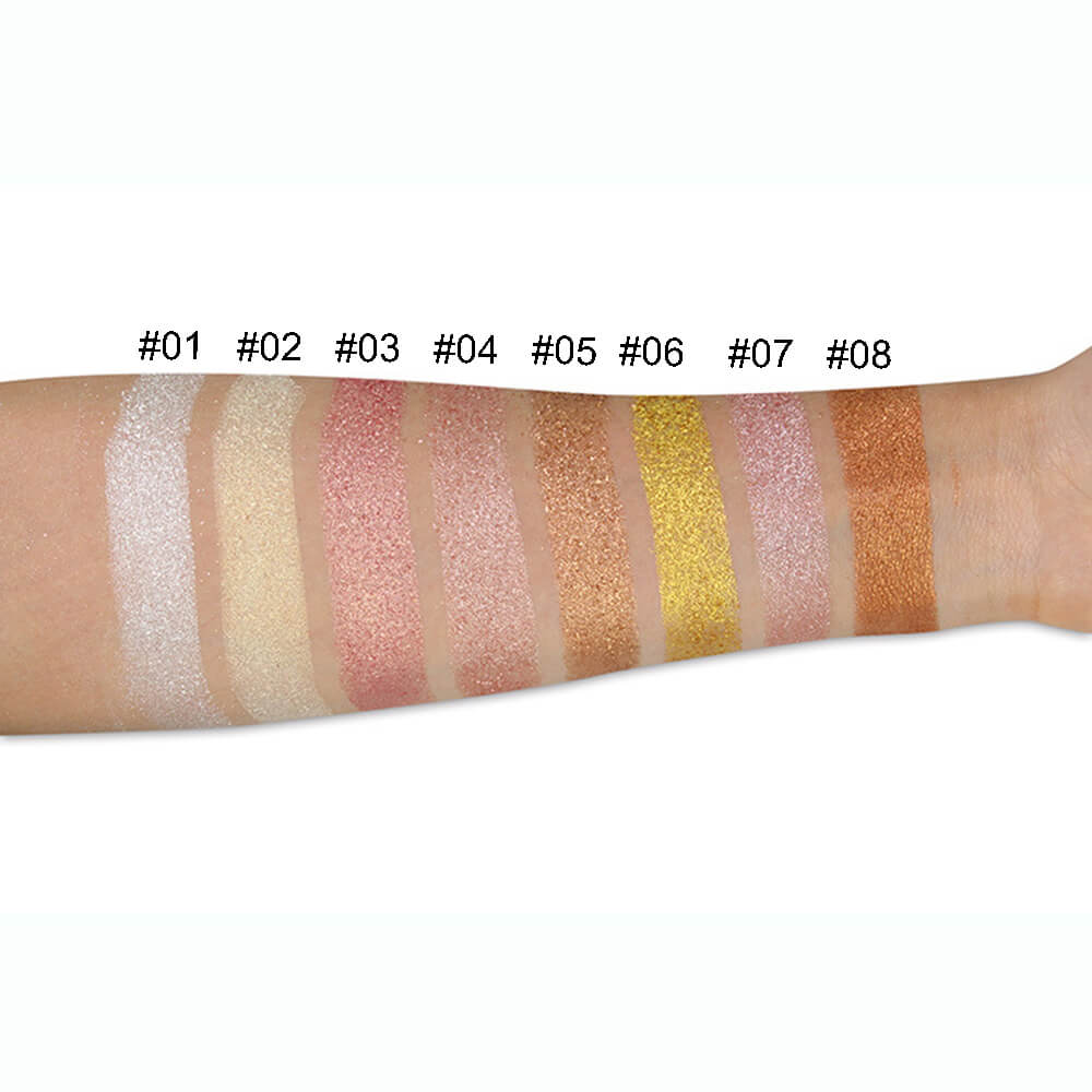 8 Color Highlighter Loose Powder Brighten High Pigmented Private Label