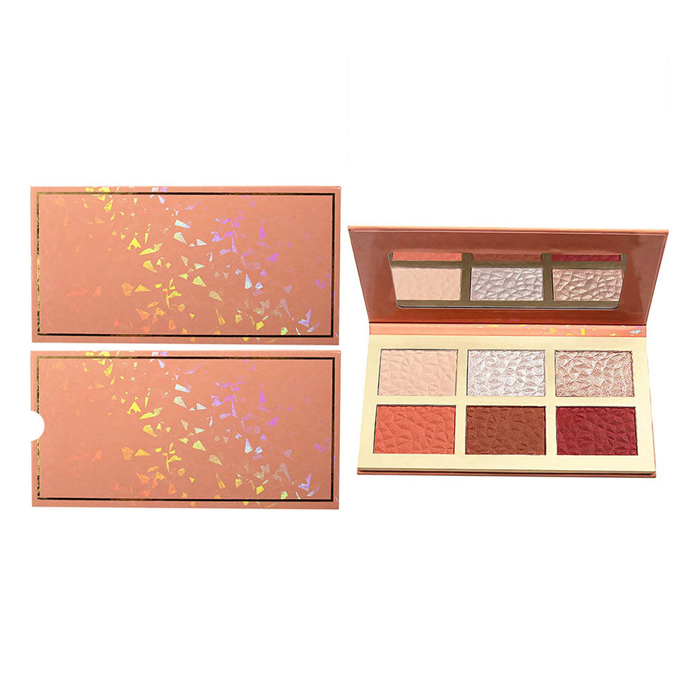 6 Color Highlighter & Blush Palette High Pigmented Waterproof Private Label