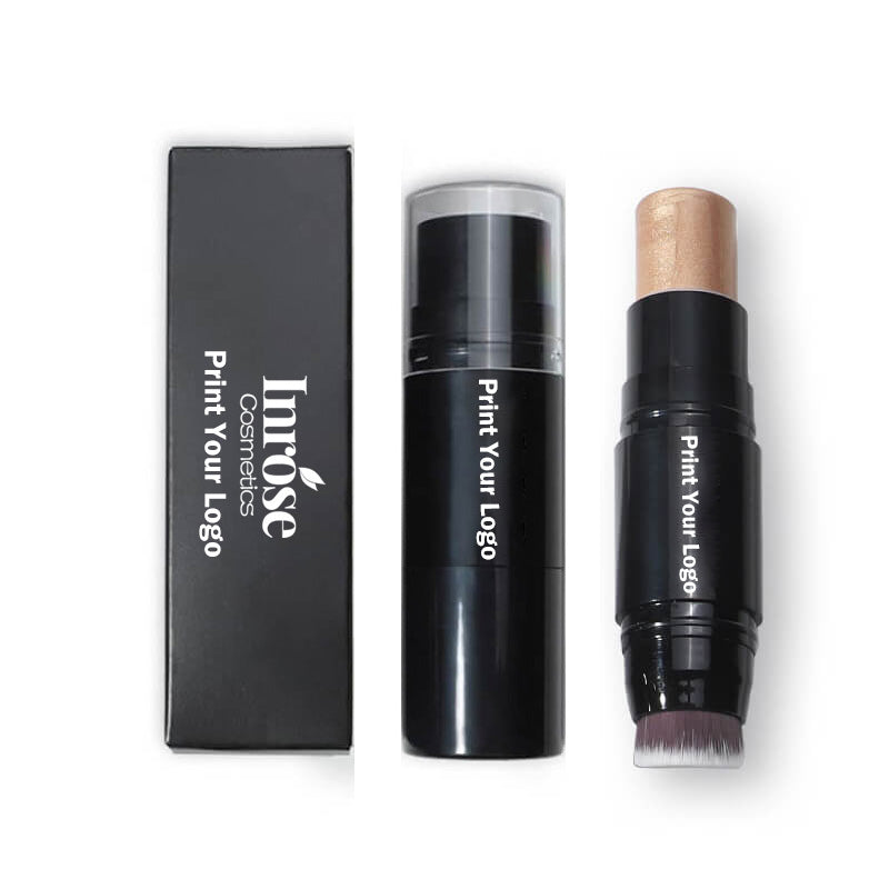 8 color 2 in 1 highlighter stick with brush cream waterproof