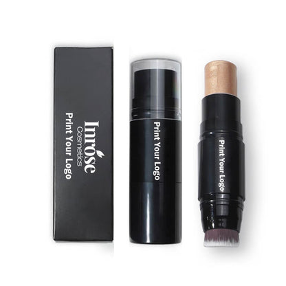 8 color 2 in 1 highlighter stick with brush cream waterproof