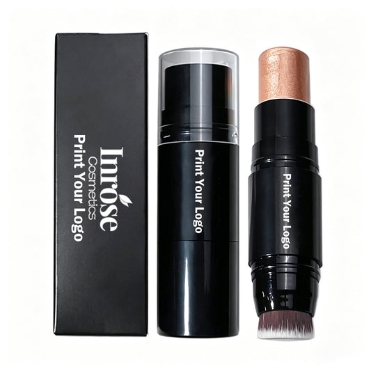 8 Color 2 In 1 Highlighter Stick With Brush Cream High Pigmented Waterproof