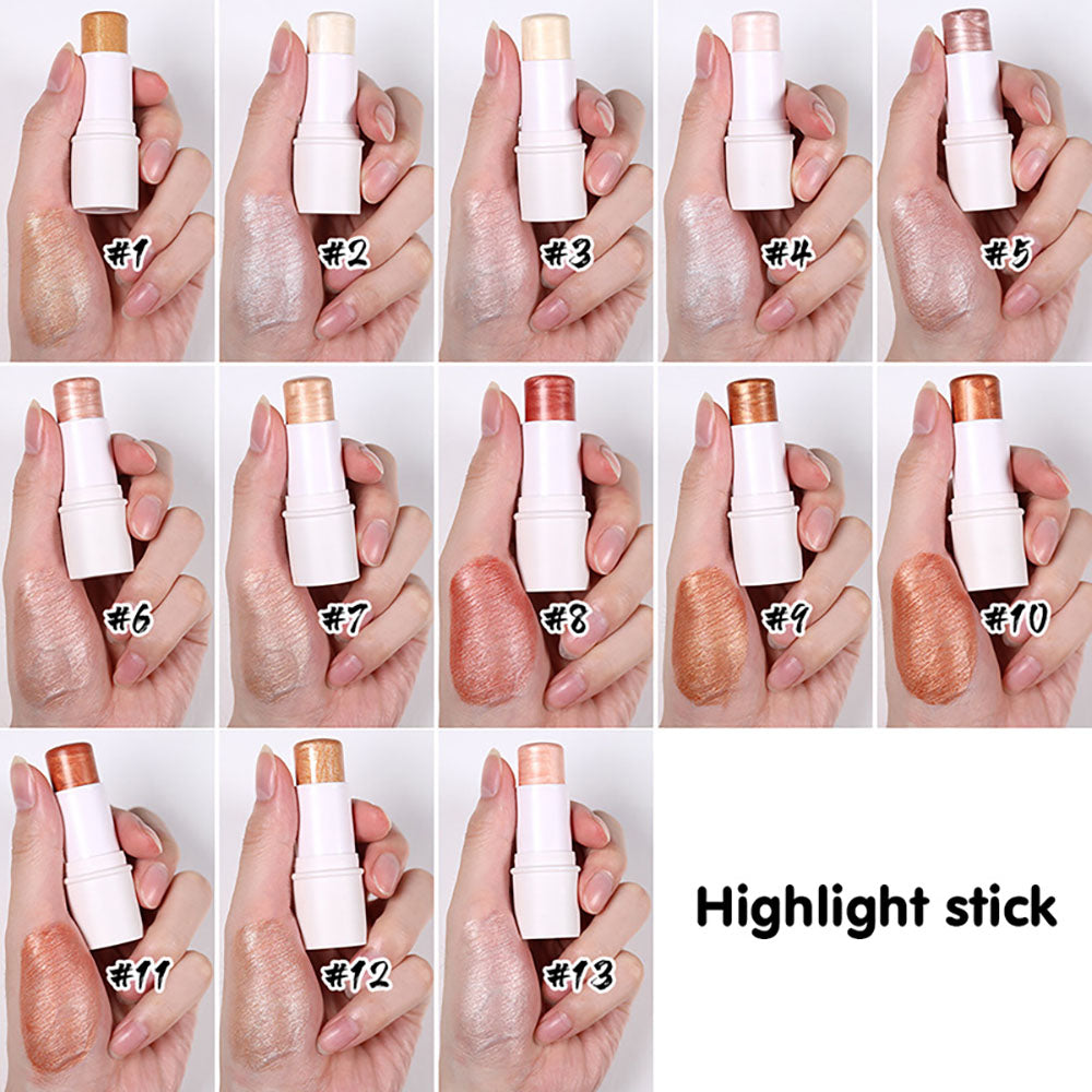 13 Color Highlighter Stick Brighten Balm Face Contour Shimmer Cruelty Free