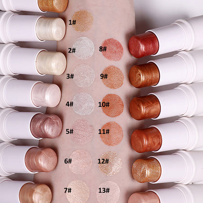 13 Color Highlighter Stick Brighten Balm Face Contour Shimmer Cruelty Free