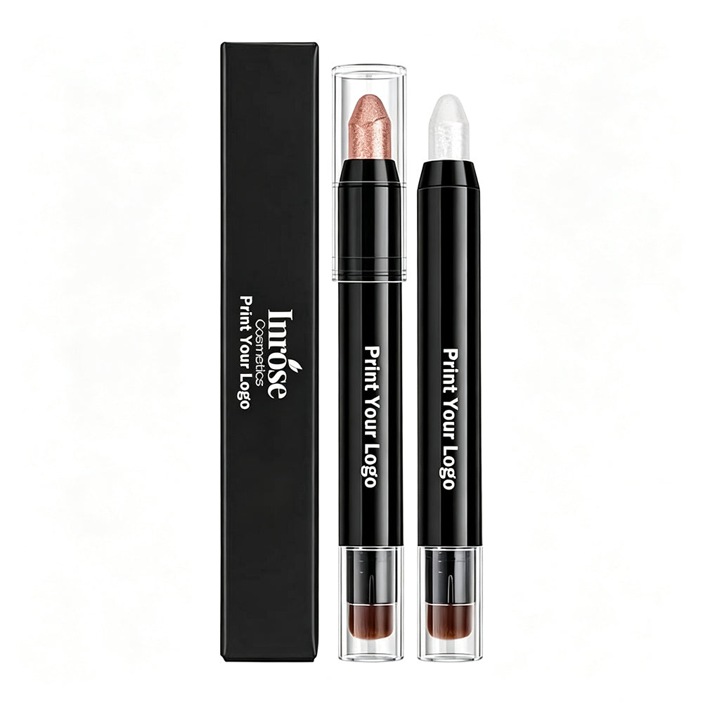 12 Color Highlighter Pen With Brush Brighten Contour Cream High Pigmented