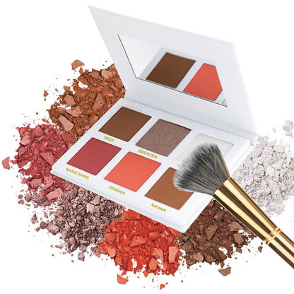 6 Color DIY Highlighter & Blush & Contour Palette Waterproof High Pigmented