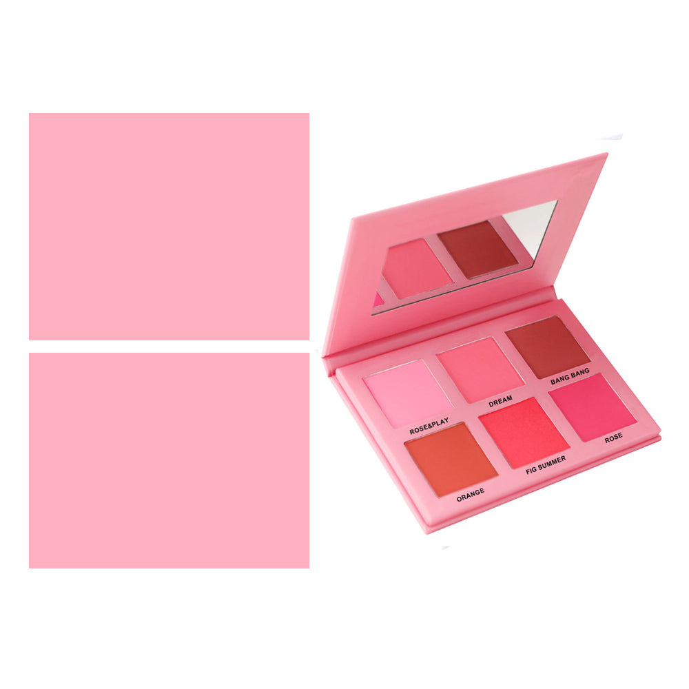 6 Color DIY Highlighter & Blush & Contour Palette Waterproof High Pigmented