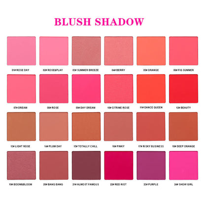 6 Color DIY Highlighter & Blush & Contour Palette Waterproof High Pigmented