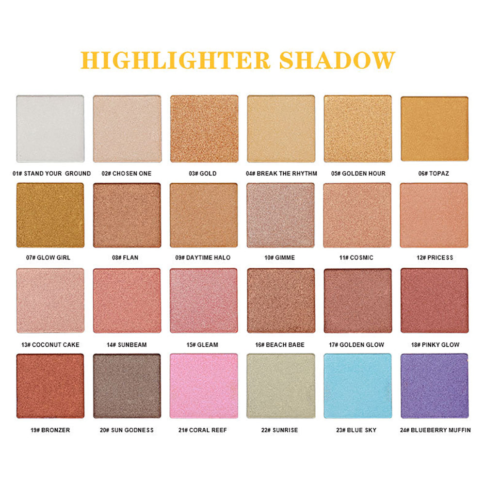 6 Color DIY Highlighter & Blush & Contour Palette Waterproof High Pigmented