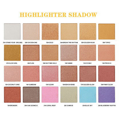 6 Color DIY Highlighter & Blush & Contour Palette Waterproof High Pigmented