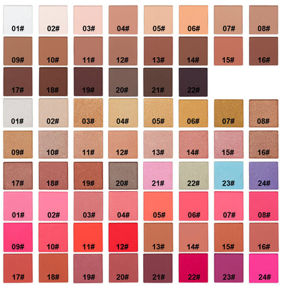 6 Color DIY Highlighter & Blush & Contour Palette Waterproof High Pigmented