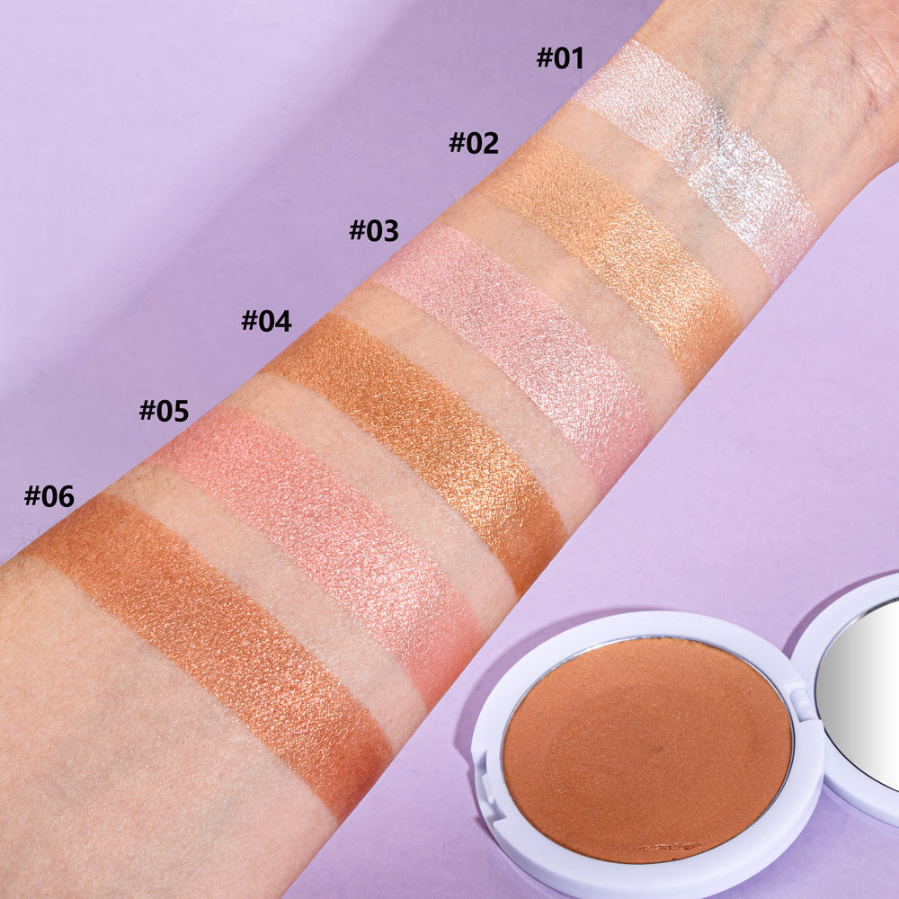 6-Color Pearlescent Highlighter Flawless Brightener Silky-Smooth Long Lasting