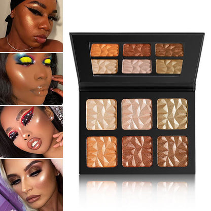 6 color diamond highlight palette contour face nose shadow brightening