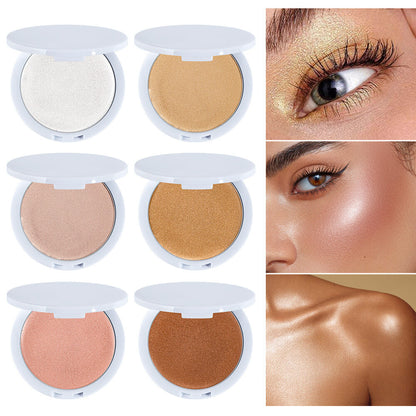 6-Color Pearlescent Highlighter Flawless Brightener Silky-Smooth Long Lasting