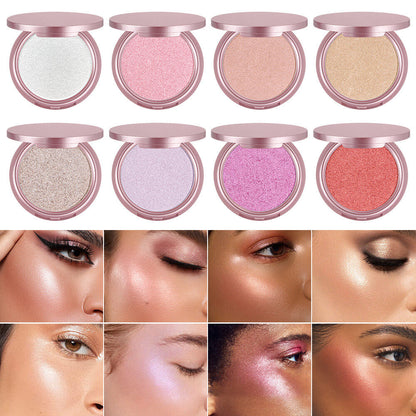 9-Shade Highlighter Compact Shimmer Soft Creamy Skin-Adhering Long Lasting