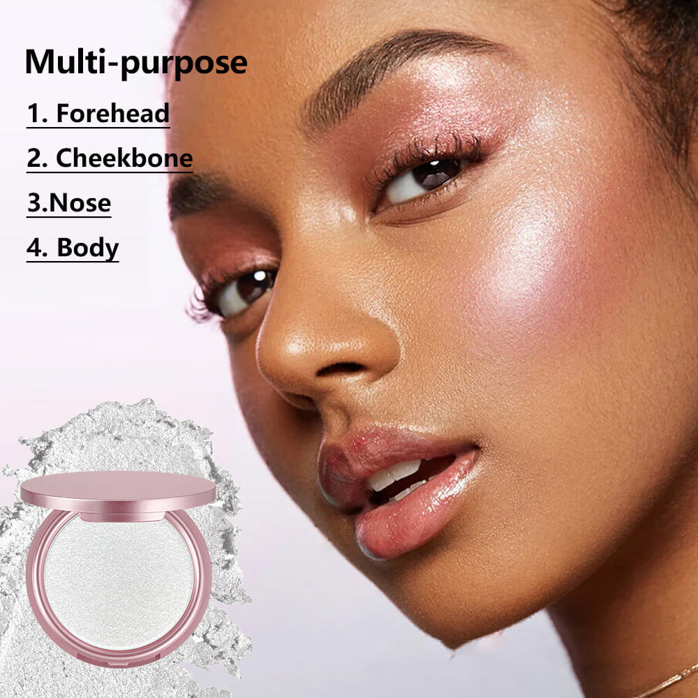 9-Shade Highlighter Compact Shimmer Soft Creamy Skin-Adhering Long Lasting