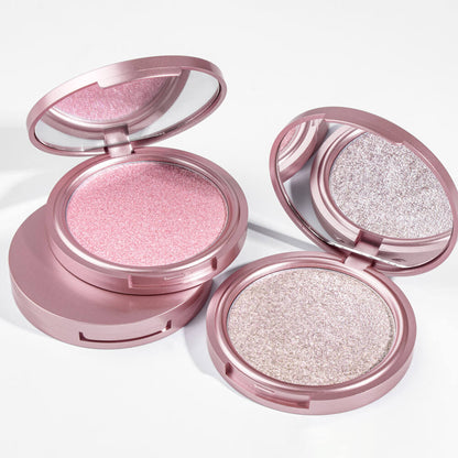 9-Shade Highlighter Compact Shimmer Soft Creamy Skin-Adhering Long Lasting