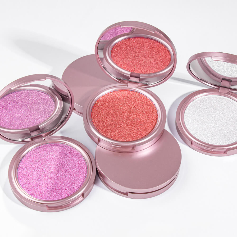9-Shade Highlighter Compact Shimmer Soft Creamy Skin-Adhering Long Lasting