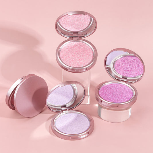 9-Shade Highlighter Compact Shimmer Soft Creamy Skin-Adhering Long Lasting