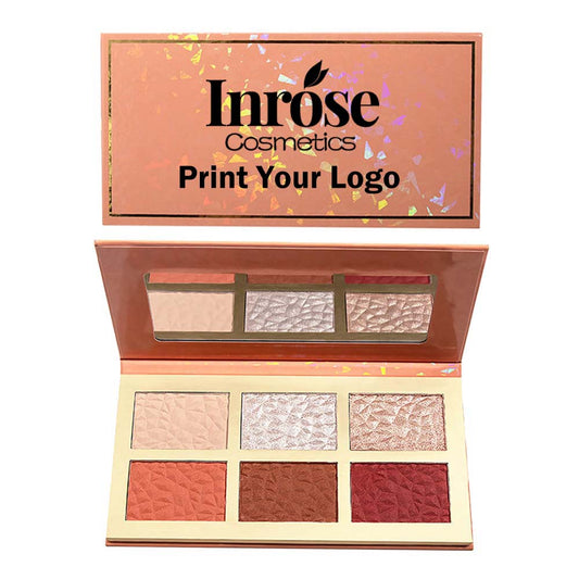 6 color highlighter blush palette high pigmented waterproof
